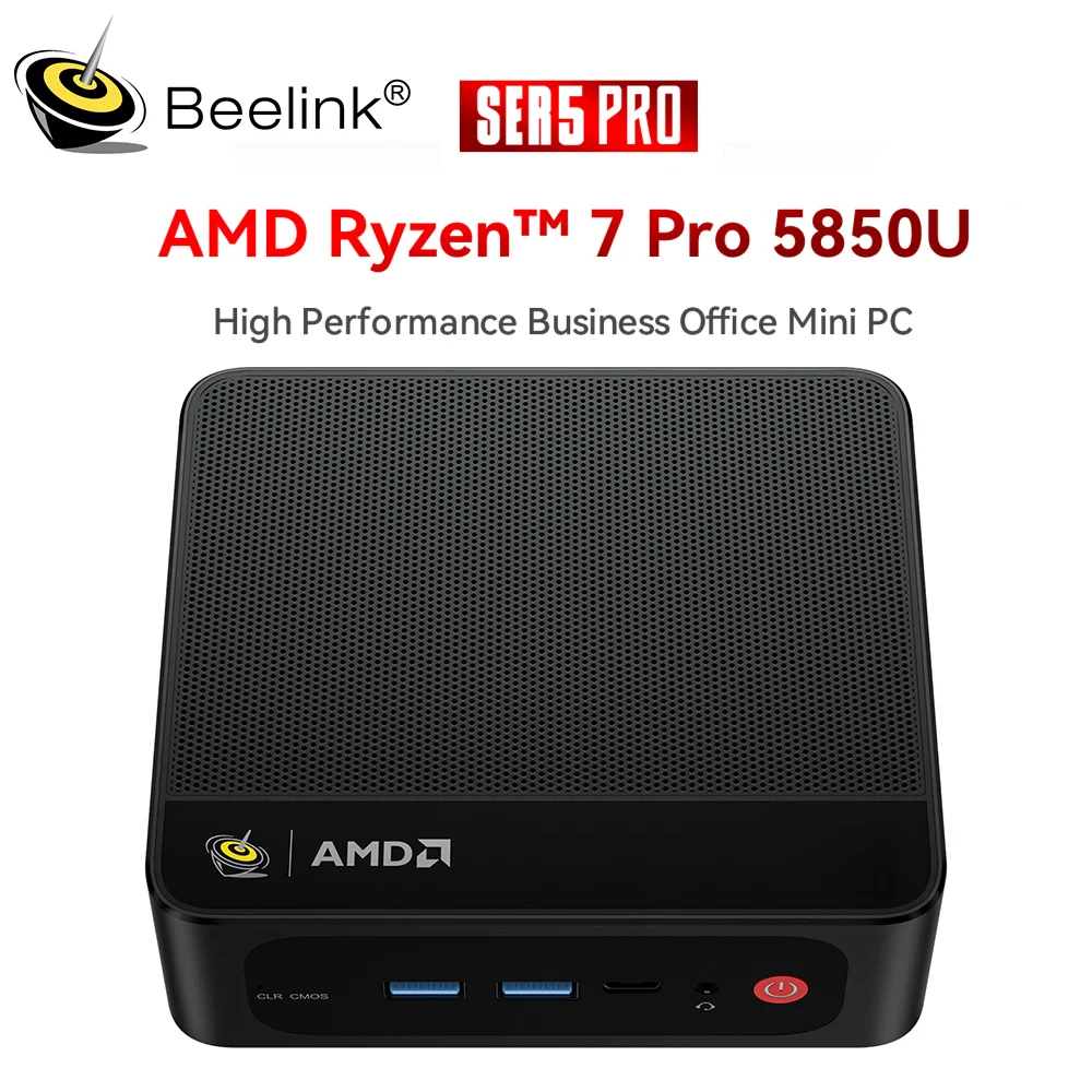 Beelink Ryzen 7 5800H 5850U SER5 Pro Max 5850U Mini PC AMD DDR4 16GB RAM 500GB SSD 5500U WiFi6 4K HD Desktop Computer SER5