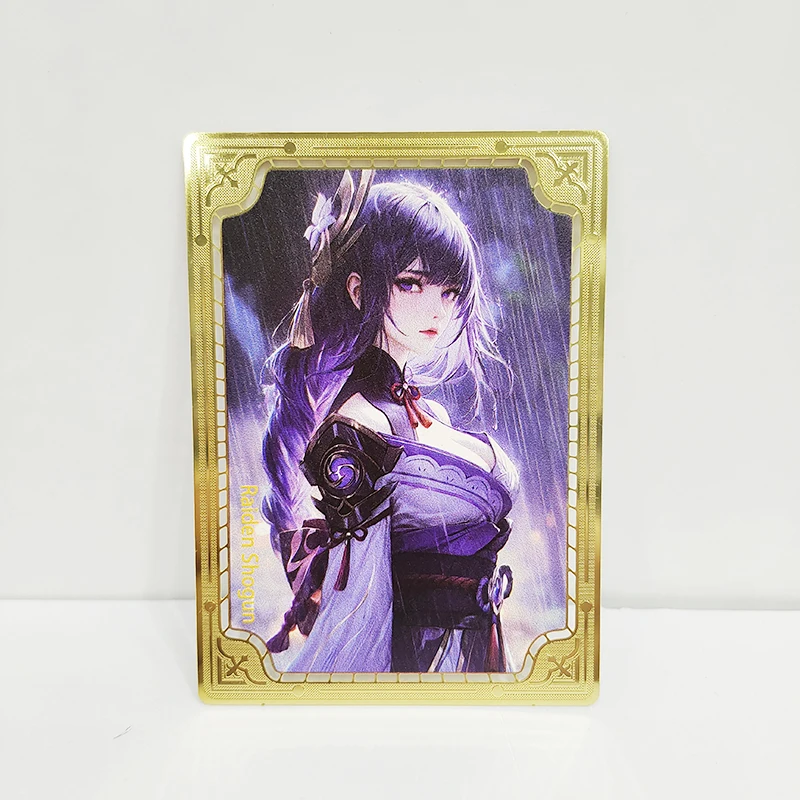 Anime Goddess Story Diy Metal Cards Kochou Shinobu Albedo Raiden Shogun Rem Yor Forger Christmas Birthday Gifts Game Kid Toys