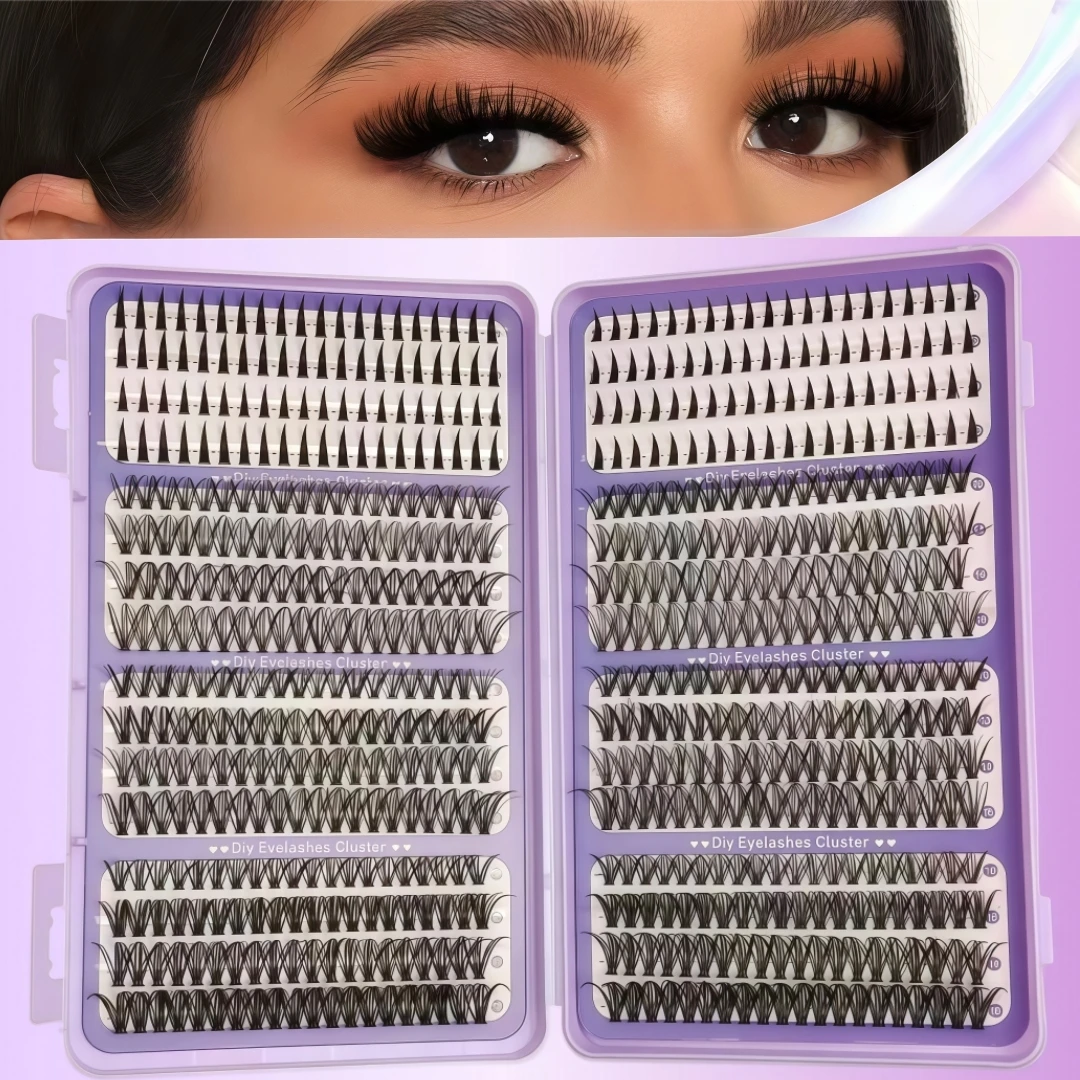 32 Rows European American Cross Border Individual Cluster Lash Book Segmented False Eyelashes Large Capacity Self Grafting Lash