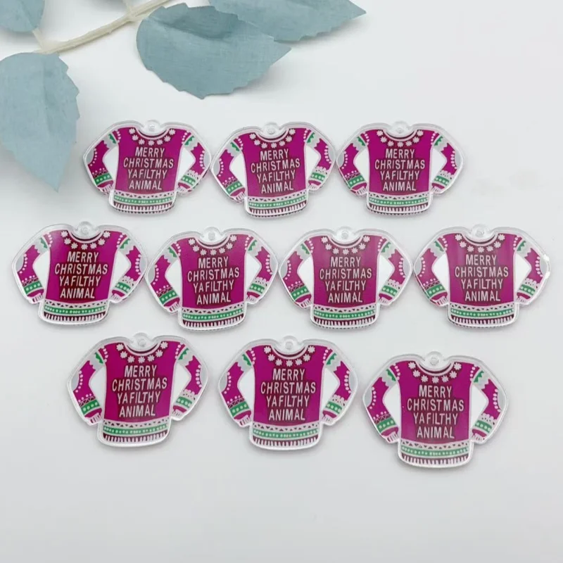 

10pcs acrylic Christmas accessories, necklaces, bracelets, earrings, pendants, DIY craft products