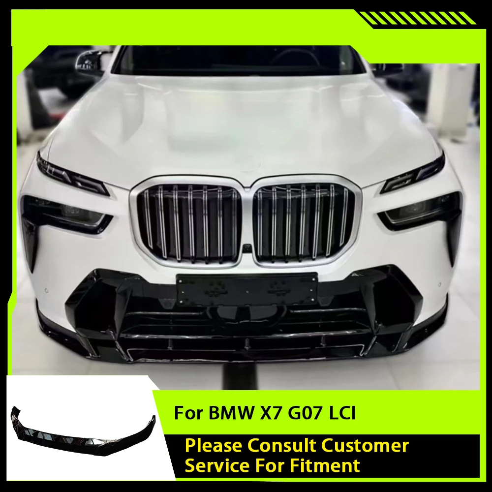 

Front Bumper Lip Spoiler Guard Decoration Car Styling Accessories for BMW X7 G07 LCI Sport 2023+ ABS Body Kits