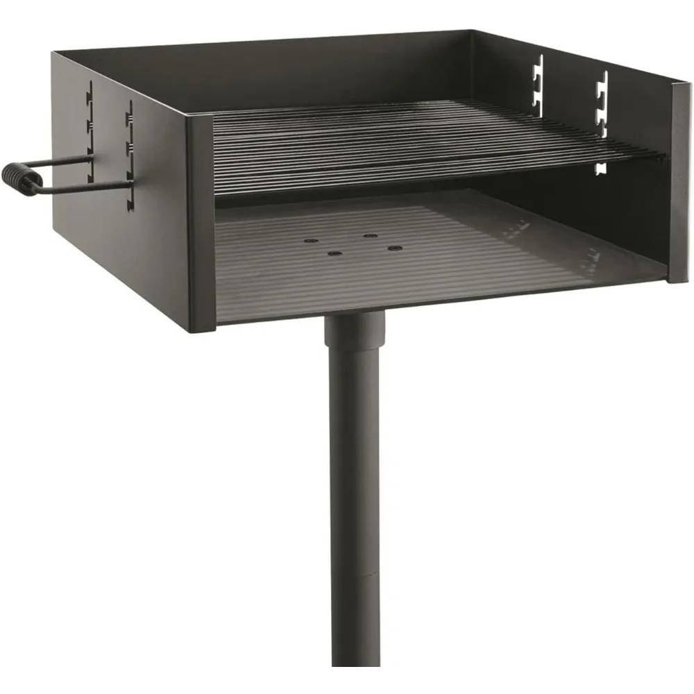 

Heavy-Duty Park-Style Charcoal BBQ Grill for Camping, Outdoor Cooking, Backyard, Patio, Camp Grilling Barbecues, 20.5 x 20.5 x