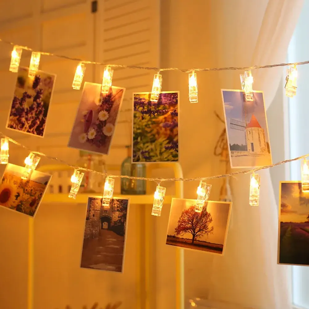 

Светодиодные гирлянды, держатель для фотосъемки, сказочная гирлянда, лампа на Рождество, Новый год, свадебная вечеринка, декор, атмосфера, праздничная лампа