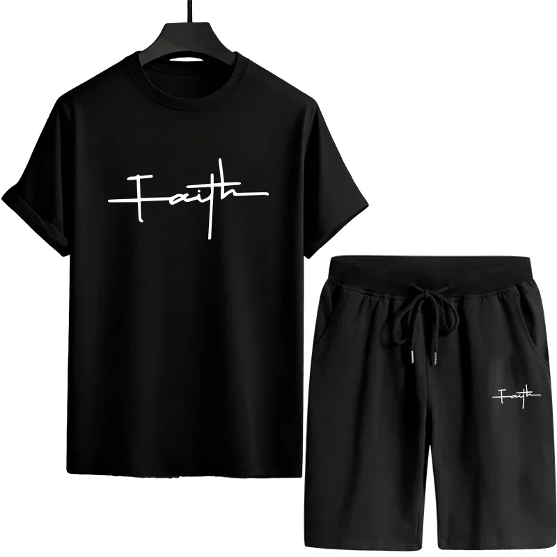 

2026 Casual Mens T-shirt Tracksuit Loose Printed T-shirt Daily Sports Jogging Single Piece Short Sleeve Shorts Summer Sportswear