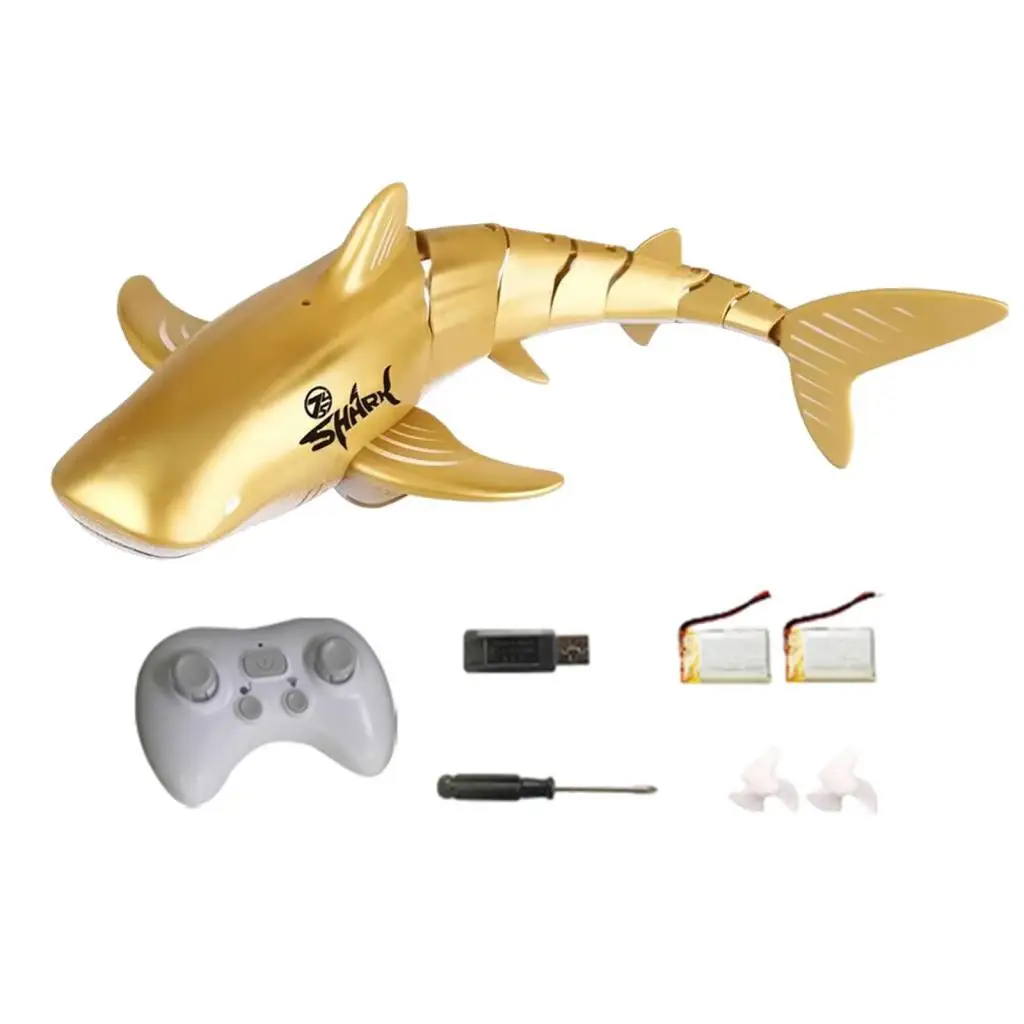 Electric RC Shark Boat Waterproof Toy Child Friendly Remote Control Water Toy for Pool Bathroom Fun