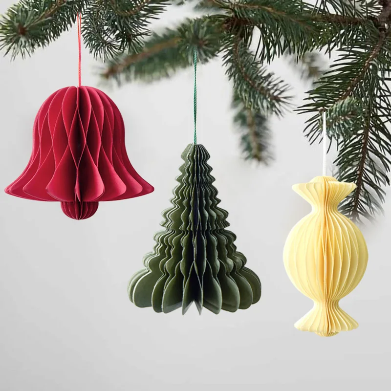 Weihnachts-Waben-Dekorationen Navidad Ornament Christbaumschmuck Neujahrs-Weihnachtsfeier Hängedekoration – Detail 2