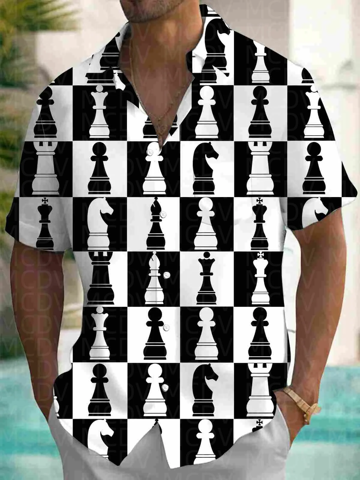 Sun Pattern Style Men's Hawaiian Shirt Stretch Easy Care Camp Shirt Big Tall