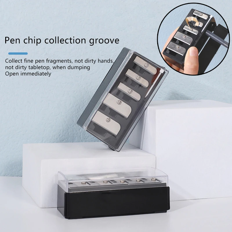 New 1pc 2/4/5 Holes Sharpener Multi-functional Pencil Sharpener With Lid For Eyeliner Lipliner Pencils