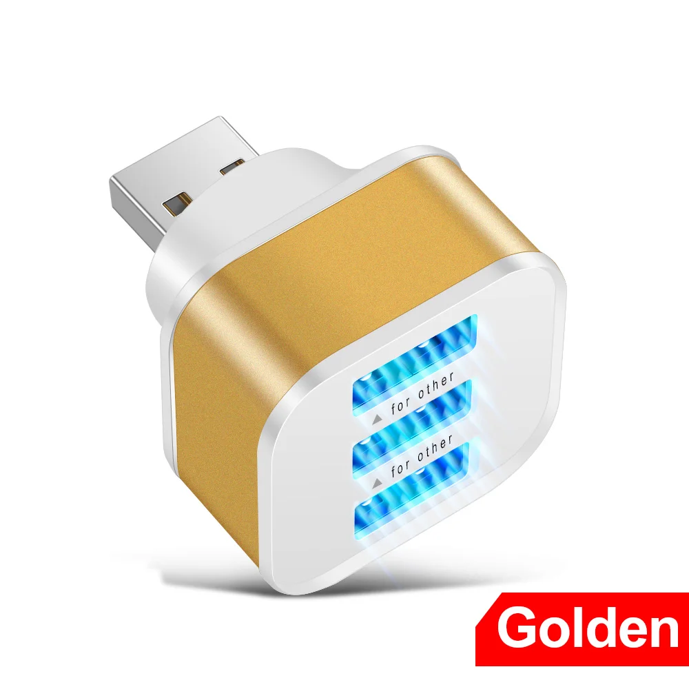 3-poorts USB-extender USB2.0 HUB Snel opladen USB-splitter Meerdere interface Auto USB-expander Telefoon Tablet Laptopladeradapter