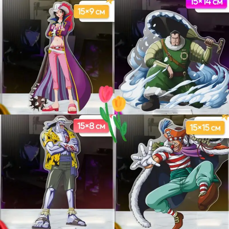 

Anime Cartoons Acrylic Standing Plates for One Piece Alvida Dalton Arlong Buggy Character Collection Peripherals Exquisite Gift