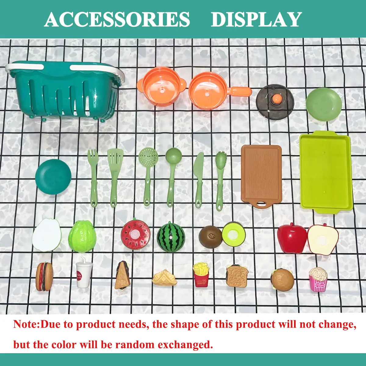 Cutting Play Food Toy for Kids Kitchen Pretend Fruit &Vegetables Accessories Educational Toy Food Kit for Toddler Children Gift