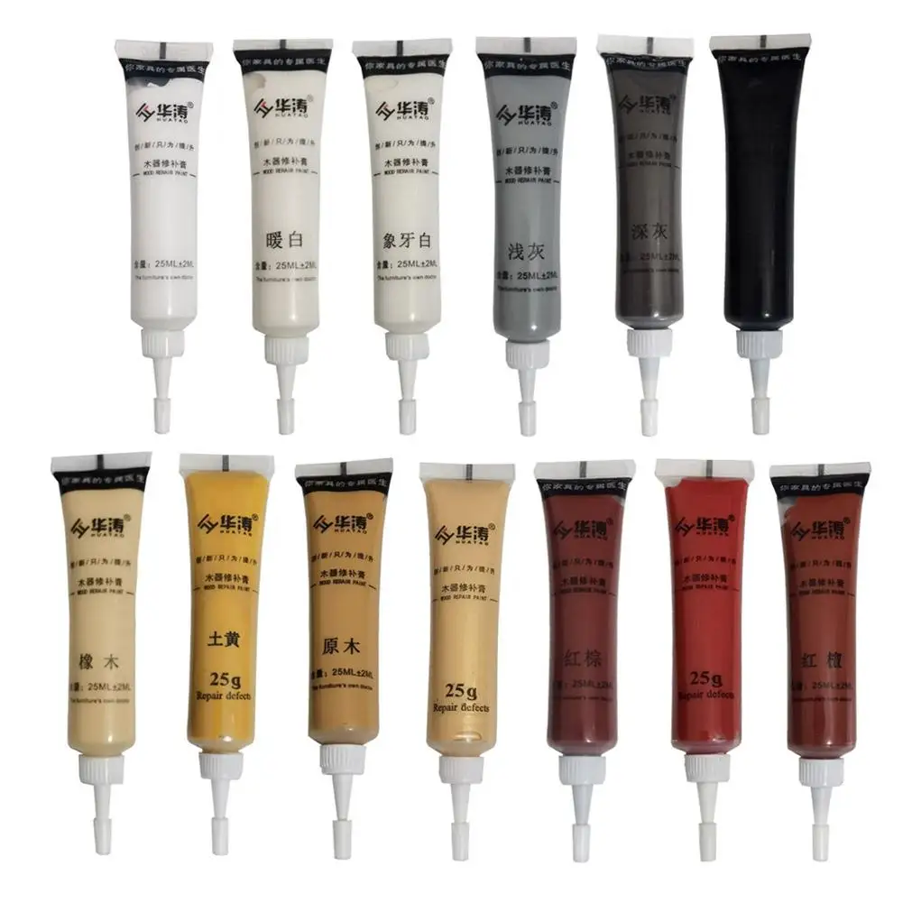 20ml Furniture Repair Paste Touch-Up Paint - Multi-Color Wood Scratch Repair for Tables Floors, Cabinets & Wooden Furniture