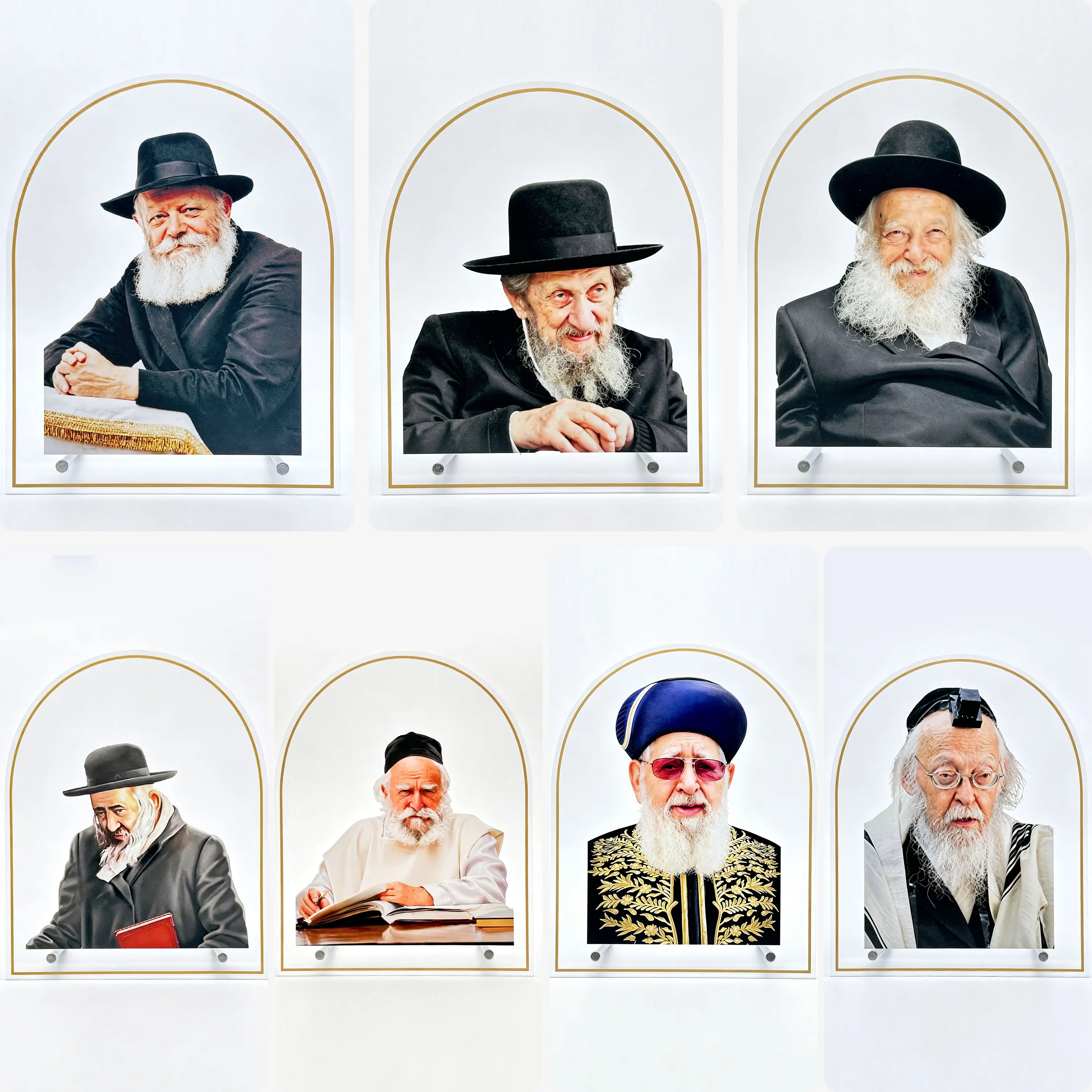 Judaica Desktop Acrylic Picture of Jewish Rabbis