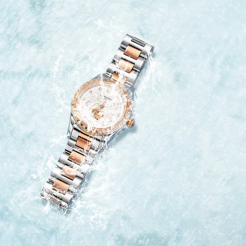 IW Карнавальные аксессуары для женщин Механические наручные часы Автоматический механизм Сапфировое зеркало Светящиеся водонепроницаемые роскошные часы