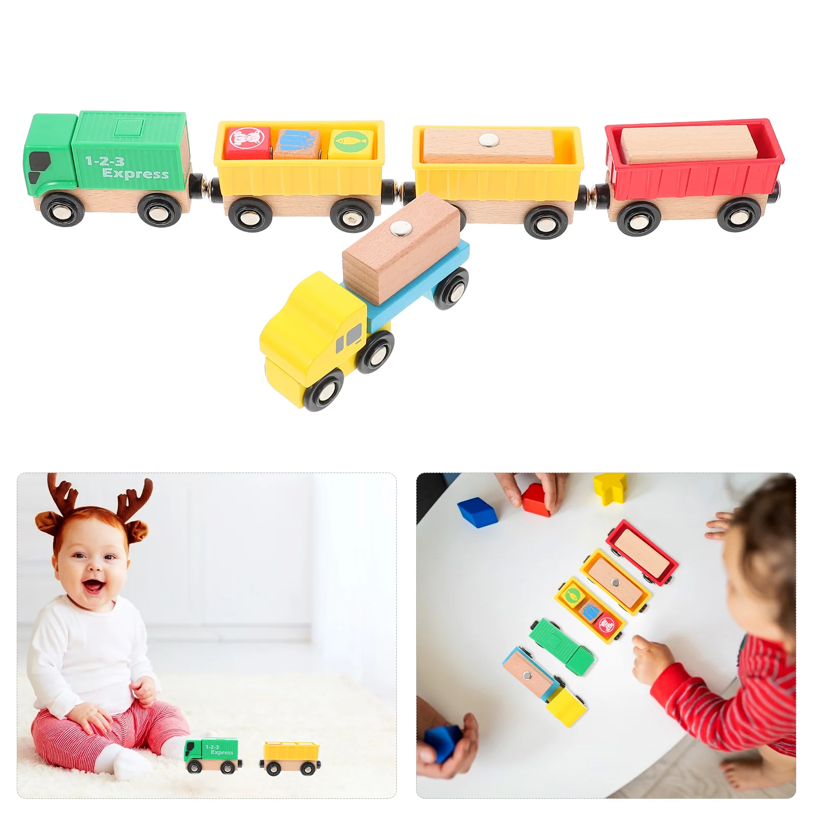 5-sets auto kleine vrachtwagen speelgoed speelgoed voor kinderen magnetische constructie kinderen doe-het-zelf