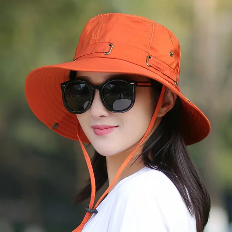 Summer Fashion Women's Big Frame Solid Color Double-sided Sunscreen Fisherman Hat Breathable Cotton Outdoor Travel Bucket Hat