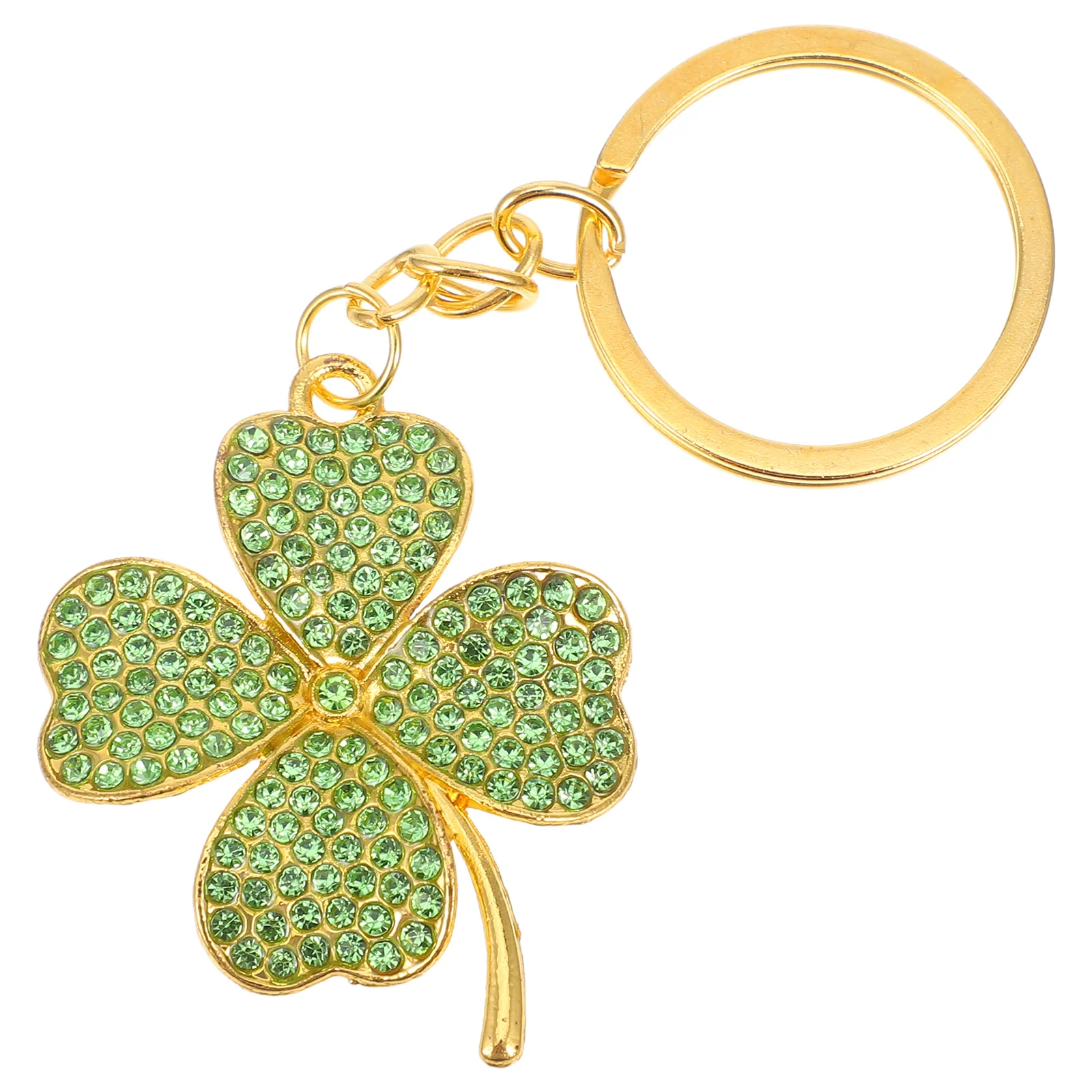 Four Leaf Keychain Ring Shamrock Hat Chains for Car Keys Lucky Zinc Alloy Irish Party Handbag Charm Miss Pendant