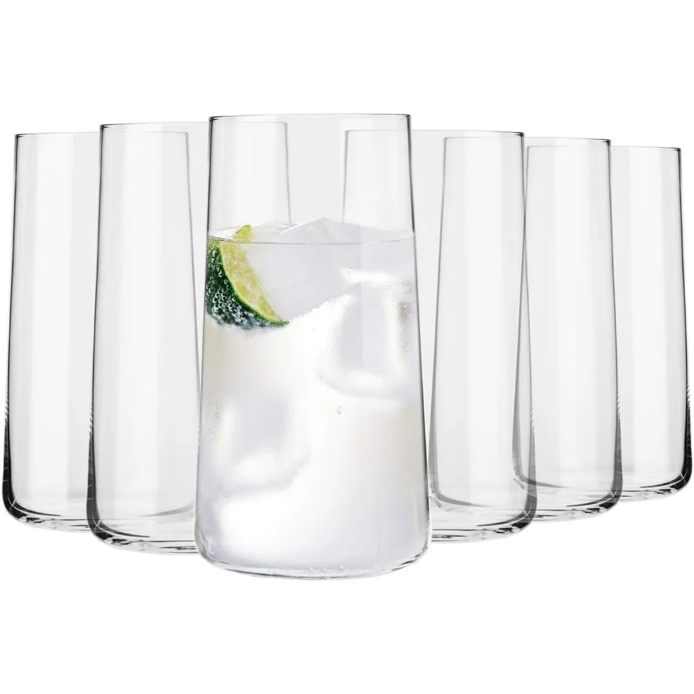 

Tall Water Glasses, Set of 6, 18.3 oz, Avant-Garde Collection, Lightweight Crystal Glass, Perfect for Everyday, Dishwasher Safe