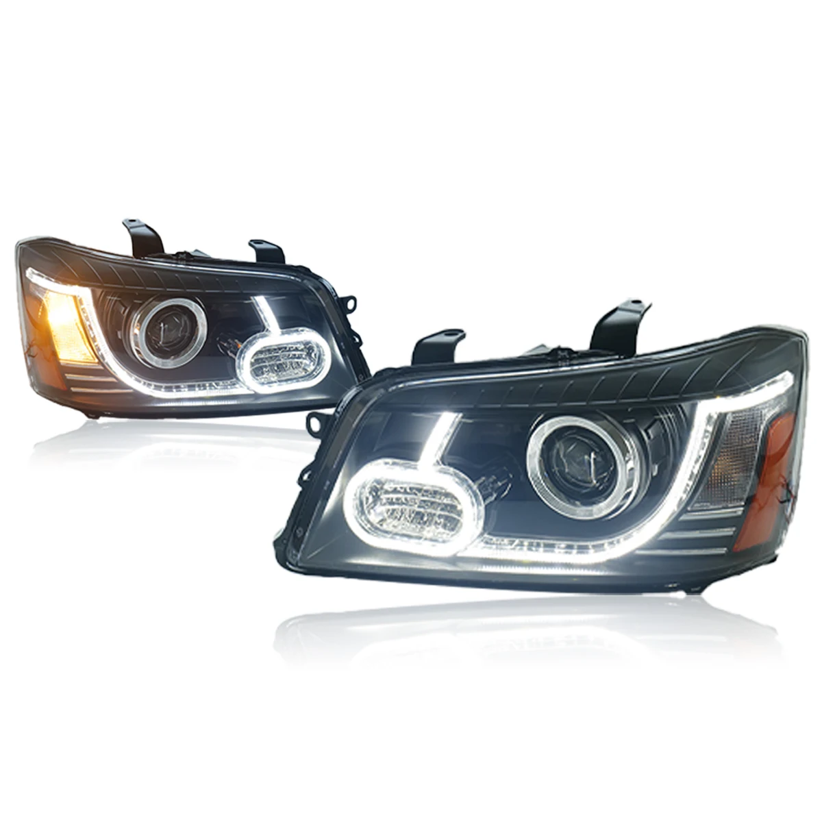 LED Projector Headlights For Toyota Highlander SUV 2001 2002 2003 2004 2005 2006 2007 Front Lamps Headl Lamps High Low Beam