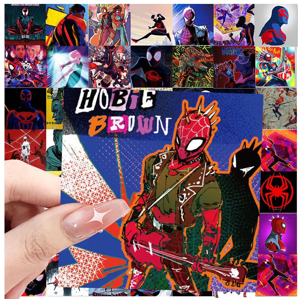 10/20/40/80pcs Disney Spider Man Across The Spider-Verse Stickers Cool Posters Decal Skateboard Notebook Toys Sticker for Kids