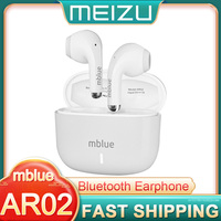 New MEIZU mblue AR02 Earphones TWS Wireless Bluetooth 5.4 Earbuds Game Music Headphones HiFi Stereo HD Microphone Call Headset