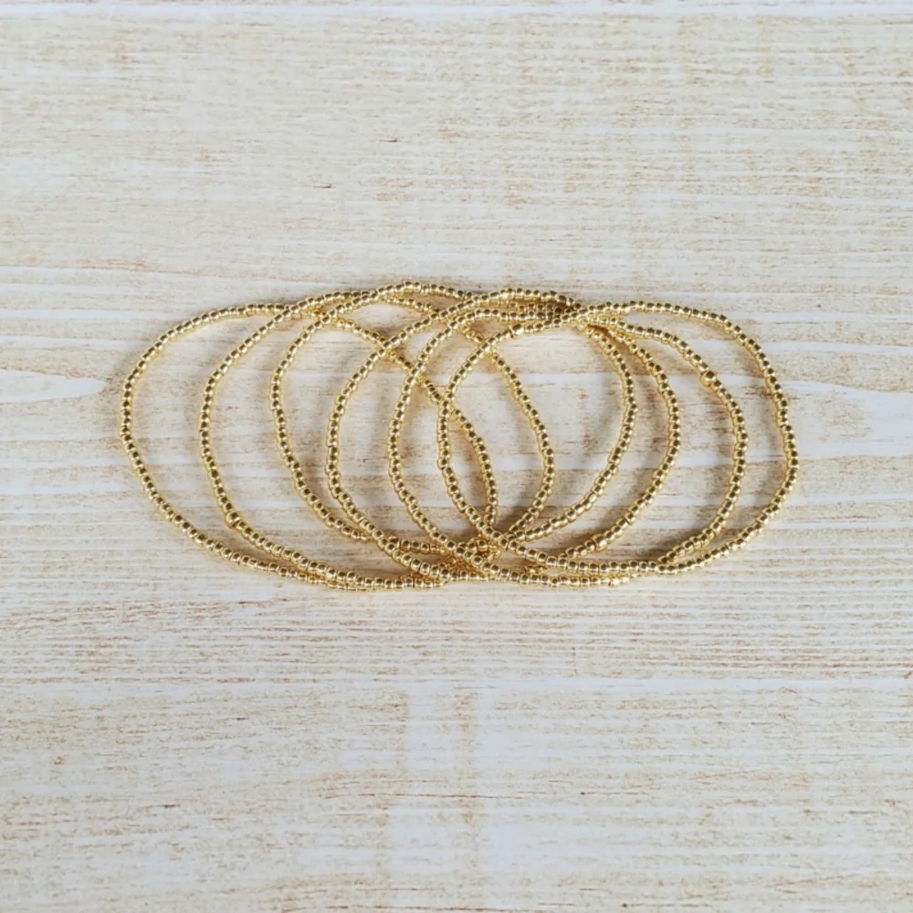 Großhandel Goldfarbene Miyuki-Glasperlen Zierliches Armband für Frauen Elastisch Dehnbar Handgefertigter Modeschmuck Geschenk – Detail 3