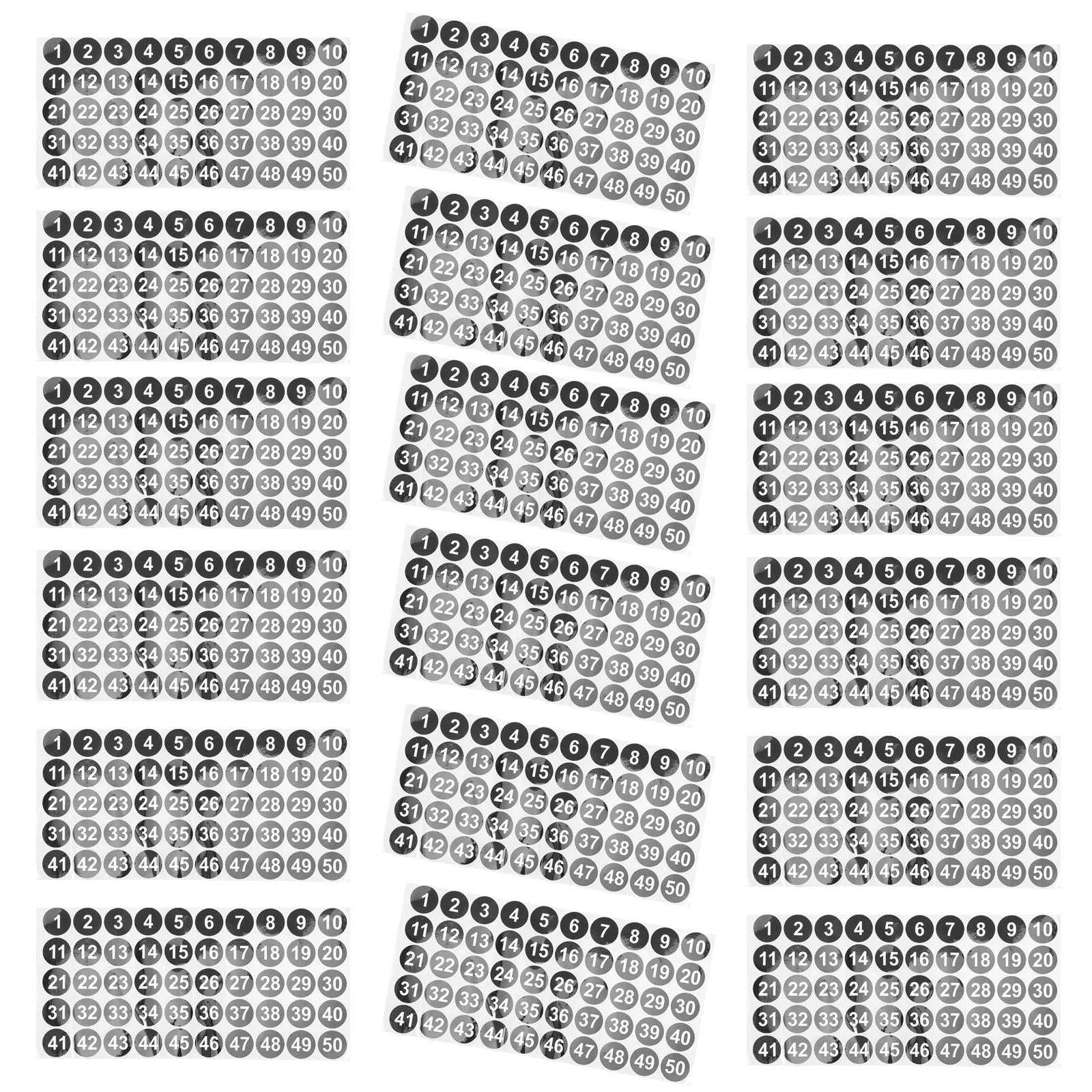 

25 Sheet Circular Digital Stickers Round Self Adhesive Number Labels Circle Numbers Marker Decals Self-adhesive