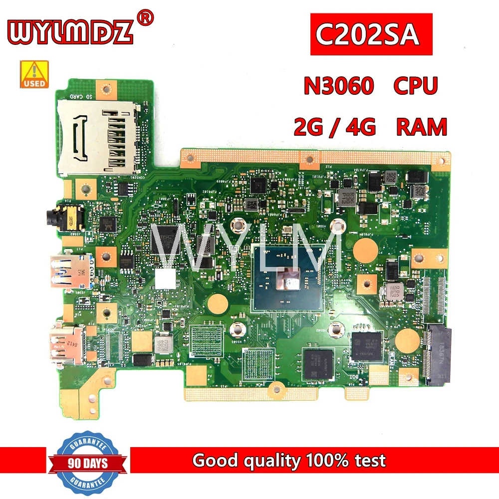 

Материнская плата для ноутбука C202SA с процессором N3060CPU 2 ГБ/4 Гб RAM 16 Гб SSD Материнская плата Asus C202SA C202S