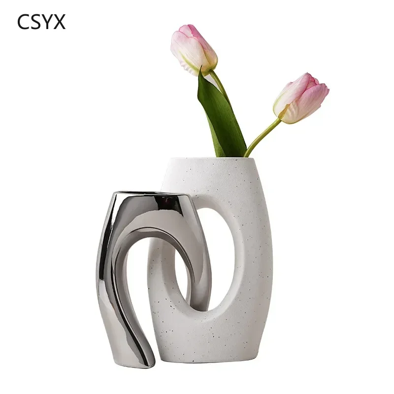 Innovative Uniquely-Shaped Ceramic Vase - Premium Elegance for Exquisite Flower Arrangement,Interior Home Decor&Decoración Hogar
