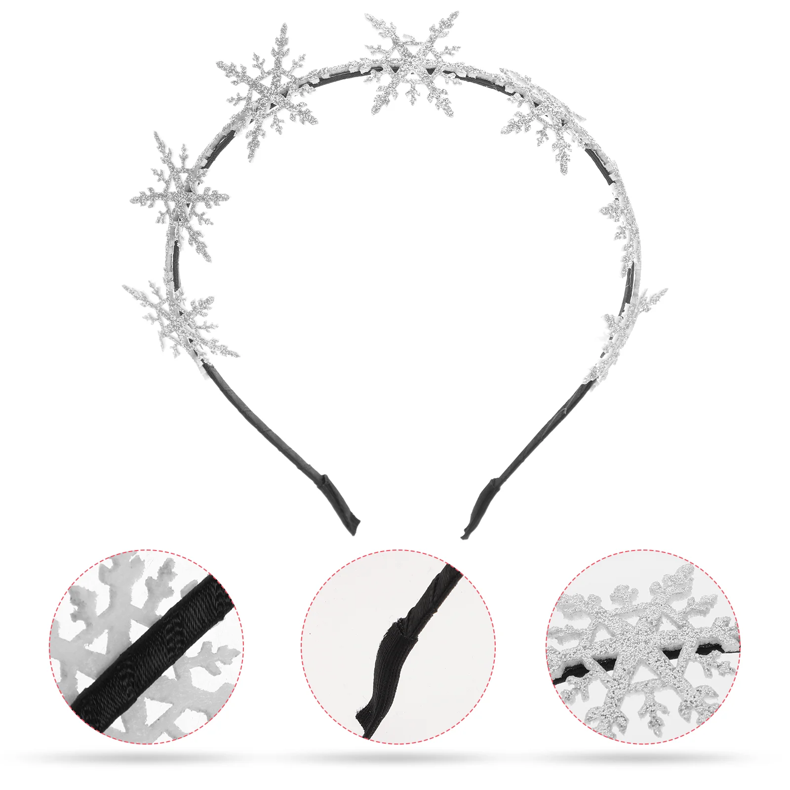 

Christmas Snowflake Headband Gold Elastic Bands for Weaving Hair Accessories Accessory Kids Girls Glitter Xmas Costume Hoop