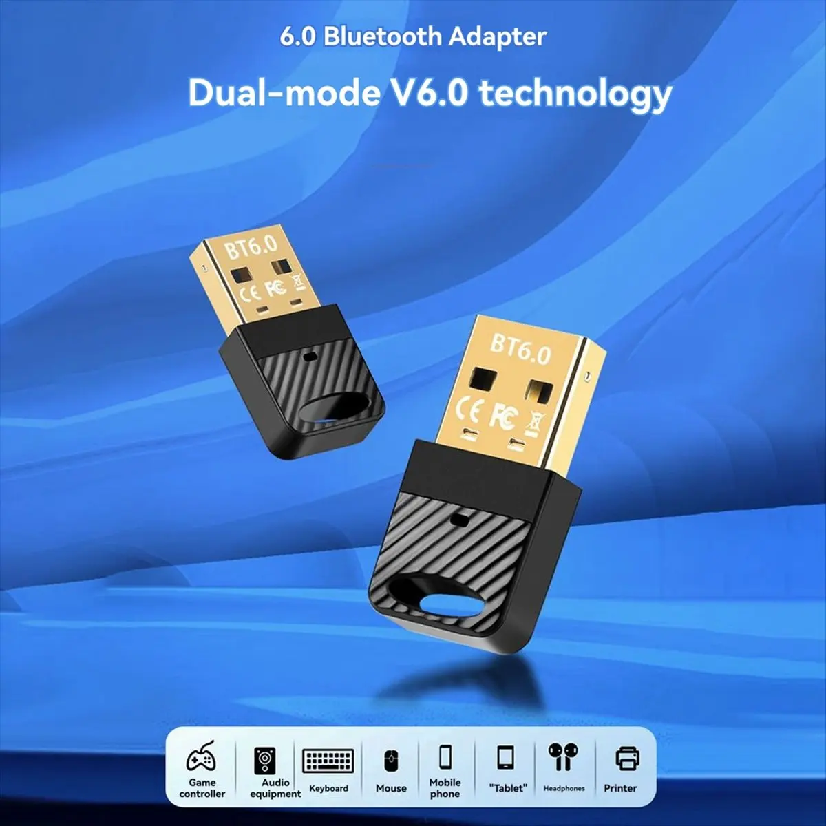 (A26M) USB Bluetooth 6.0 Adapter Music Audio Receiver Transmitter for Bluetooth Speaker Keyboard Mouse Headphone Printer