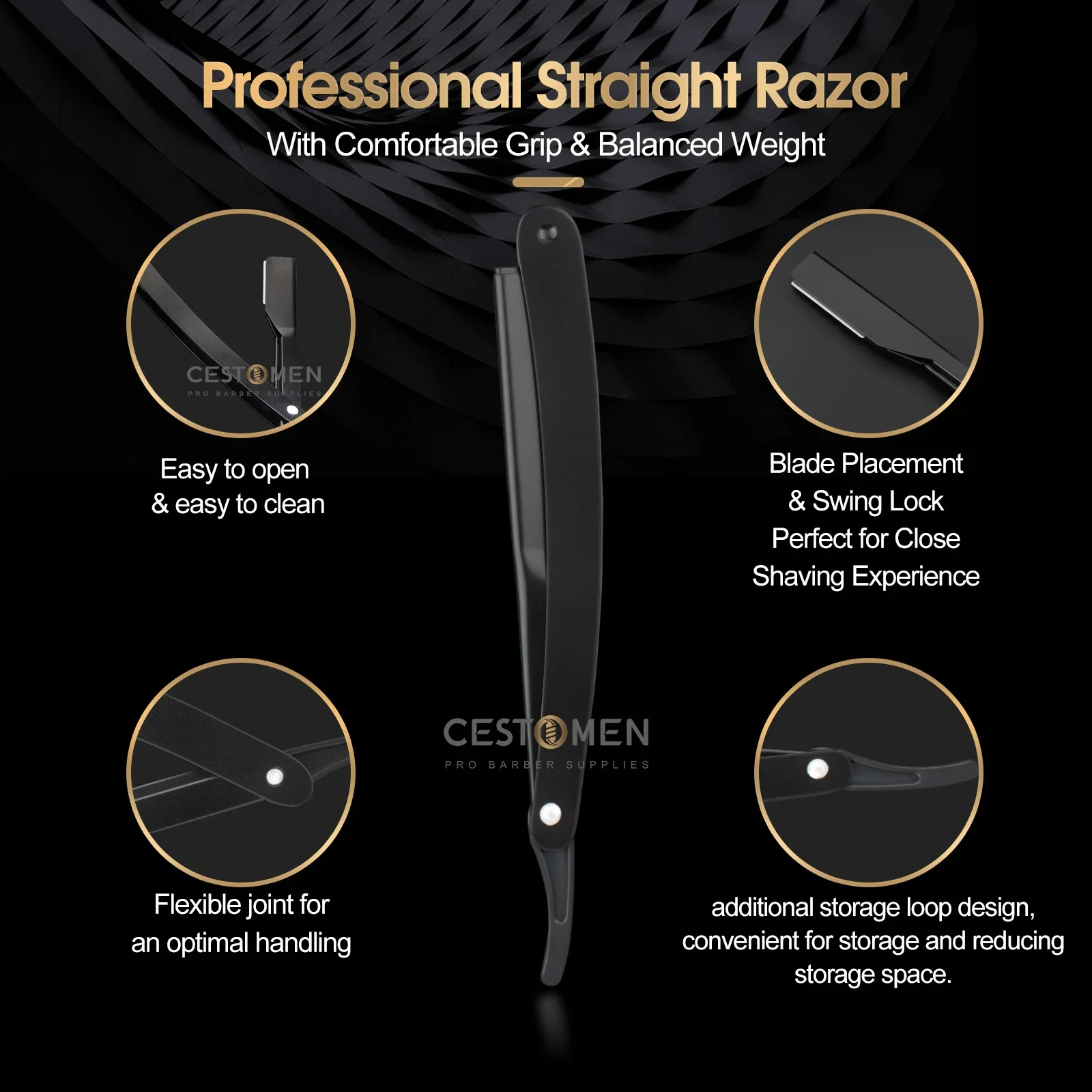 New Barber Razor Haircut Beard Eyebrow Shaving Tools Manual Depilation Straight Edge Razors Hairdresser Trimming Blades Holder