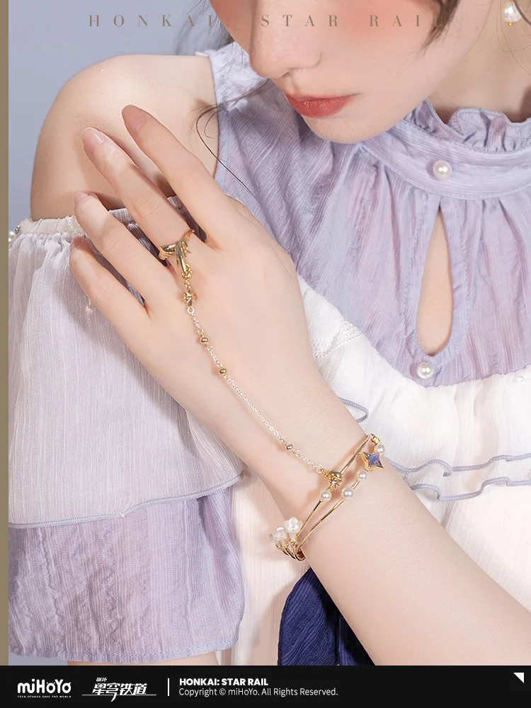 

Presale Official MiHoYo Honkai Star Rail Robin Bracelet Ring Set Metal Keychain Cosplay Costume Accessories Women Birthdday Gift