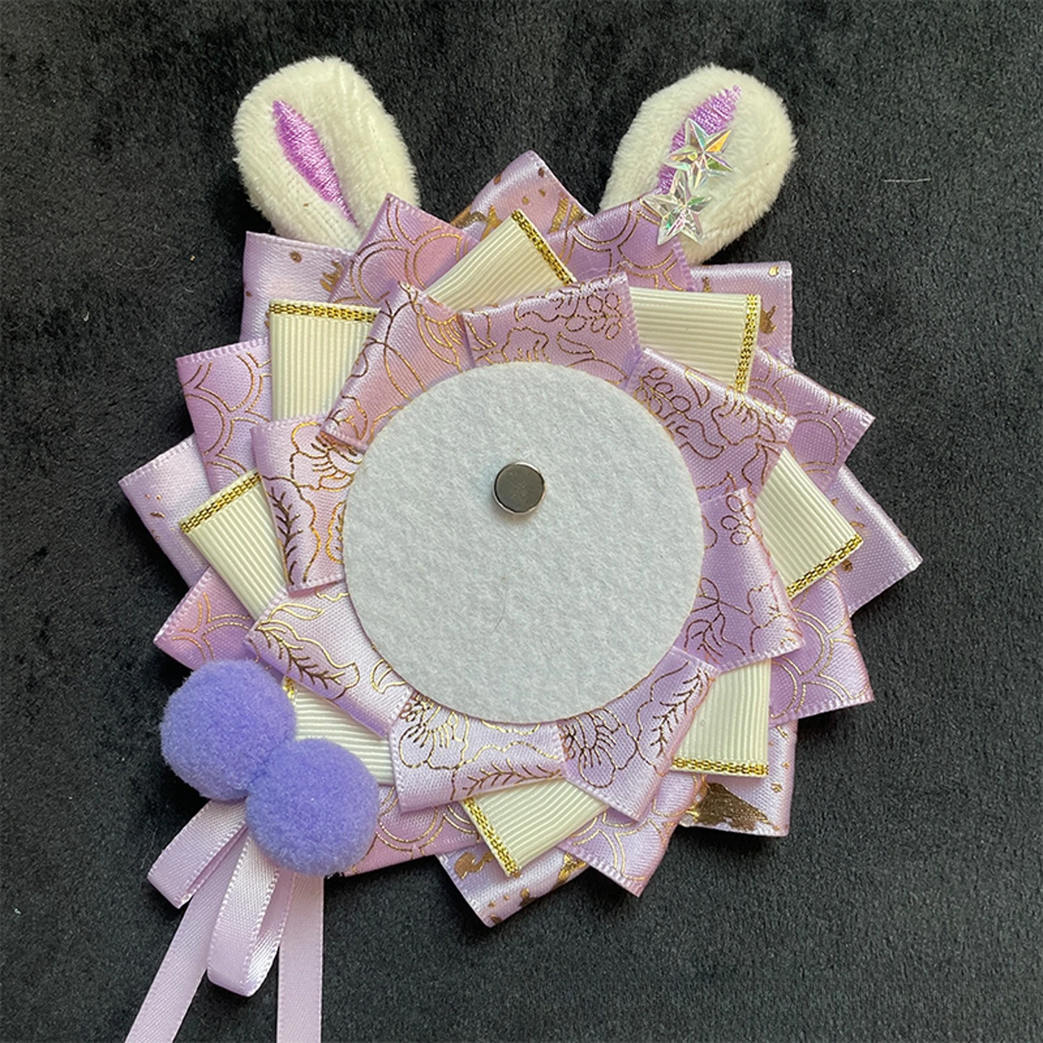 Premium Adorable Rabbit Ear Decoration Badge Brooch Rosette Display Tray Base for Ita Bags Can Badge Protective Accessory