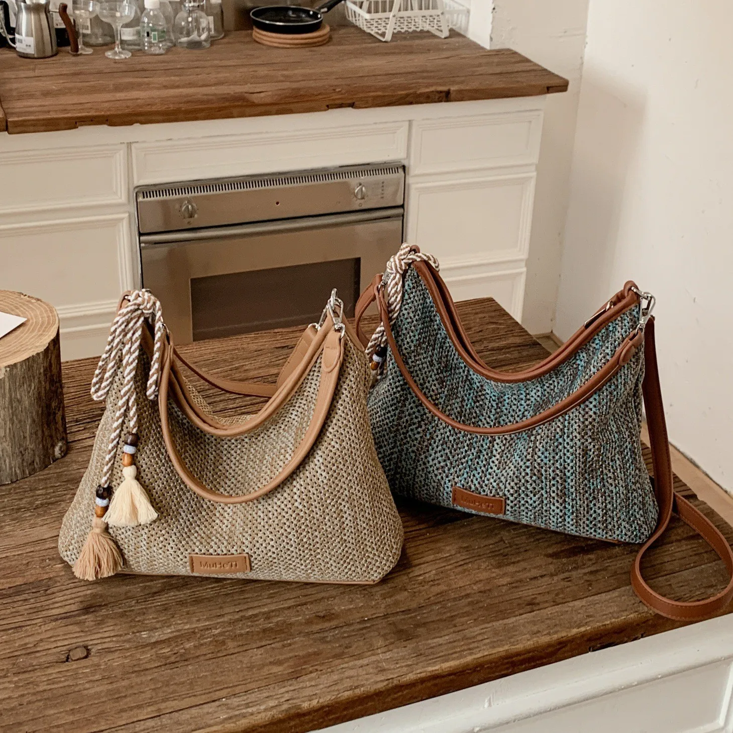 handwoven-fly-knit-hollow-out-bucket-bag-fashionable-casual-shopping-tote-women's-handbag-versatile-underarm-bag