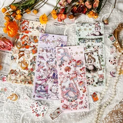 Cute Lolita Japan Girls & Animal Stickers Kawaii Aesthetic Decor Labels Phone Scrapbooking Planner Collage Material Supplies