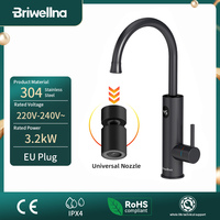Briwellna Instant Hot Water Heating Faucet 220V Electric Faucet With Universal Adapter Nozzle Stainless Steel Heating Faucet
