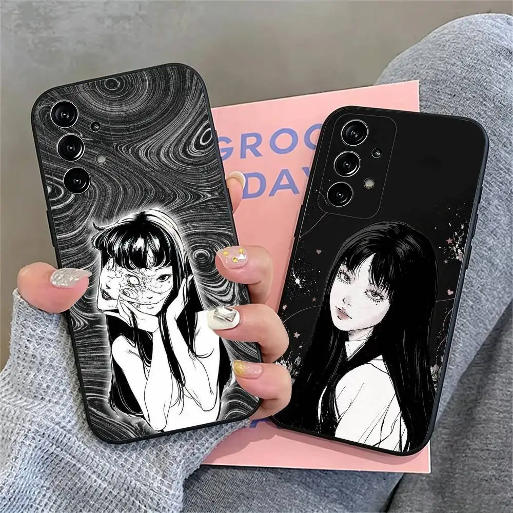 T-Tomie Junji Ito Soft Silicone Phone Case Black Silicone Soft For Samsung S26,S25,S24,S23,S22,S21,S30,Ultra,Plus,Fe,Lite