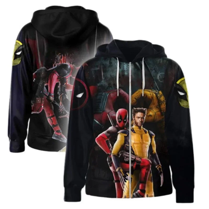 Deadpool Wolverine Superhero Cosplay Hoodie Pullover Casual Tracksuit Halloween Jacket Oversize Tops Sweatshirts for Women Men
