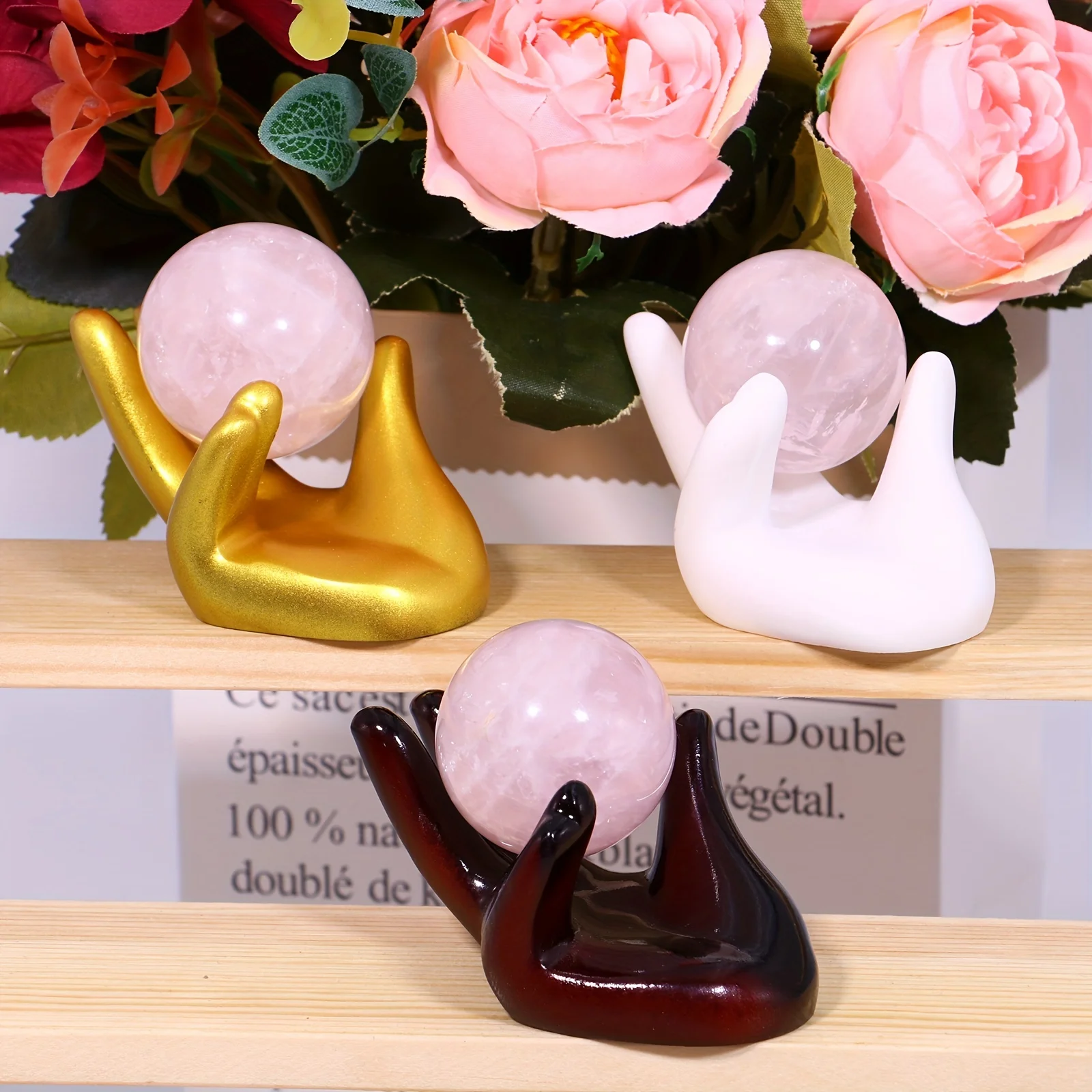 1pc Resin Five Finger Base Crystal Sphere Holder Modern Micro Home Desktop Decoration Display Stand Palm Ball Seat
