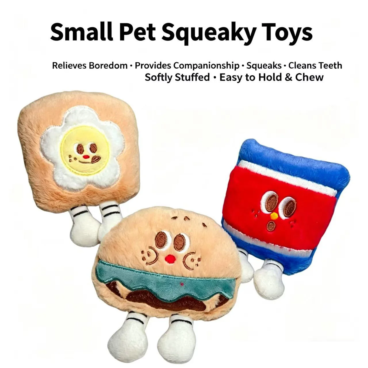 Juguete peluche sonoro para perros y cachorros - Hamburguesa - imagen 3