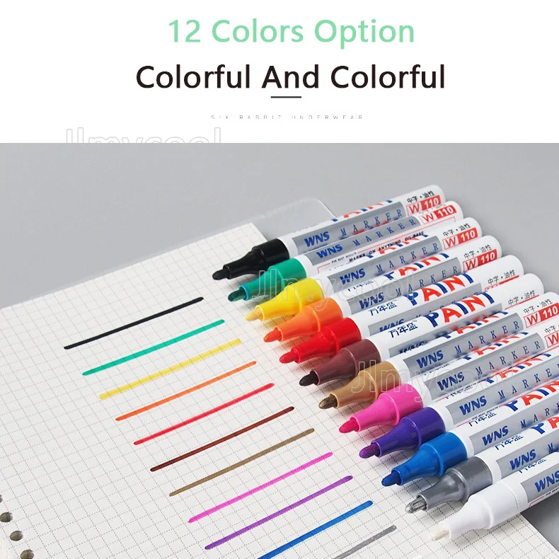 

1Piece Metal Paint Pen White Waterproof Industrial Steel Tire Refinish Paint Quick Drying Oily Marker Does Not Fade