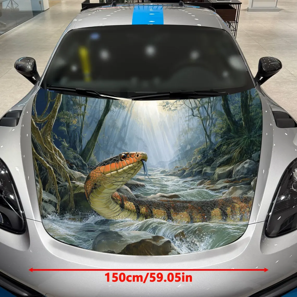 Forest Giant Snake Car Hood Wrap - Sturdy PVC Sticker, Fits Most Cars And Trucks, Premium Graphics,Car Decoration | Striking Vis