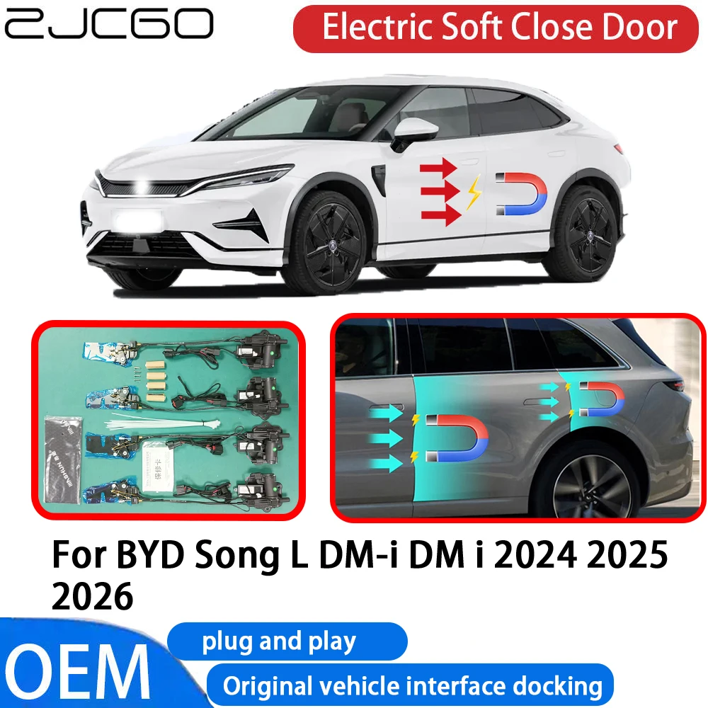 ZJCGO for BYD Song L DM-i DM i 2024~2026 Car Automatic Electric Soft Close Door Closer System OEM Plug and Play Comfort Closing