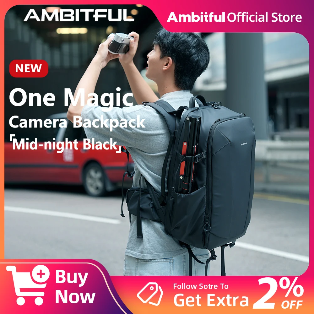 

NEW AMBITFUL One Magic 28L Max Professional Camera Travel Backpack Drone Stabilizer Fill Light Lens Large Capacity Travel Bag