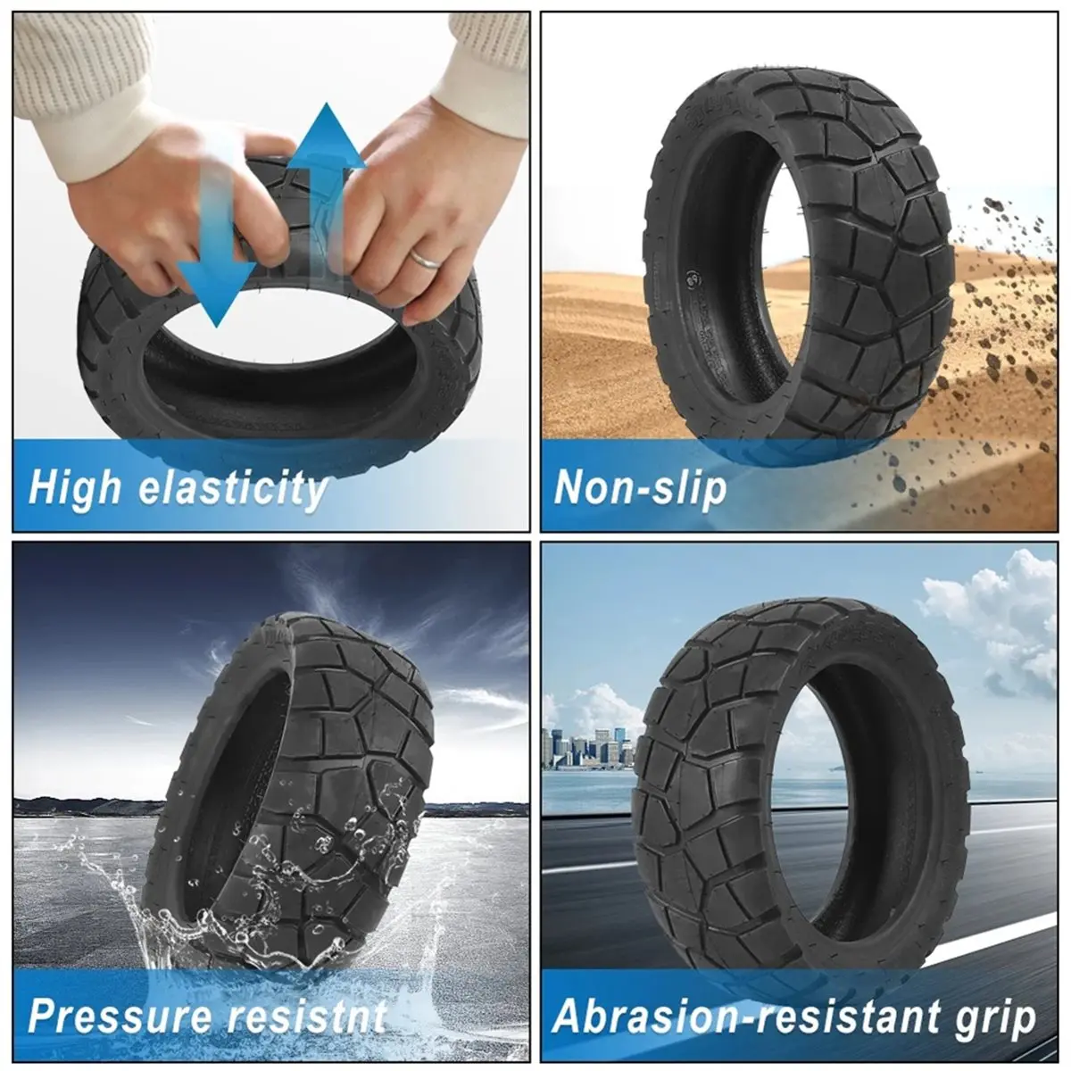 

B72ABG Tubeless Tyre Front Wheel Thick Wear- Tire for G2 Pro Electric Scooter 80/50-6.5 Off-Road Replacement