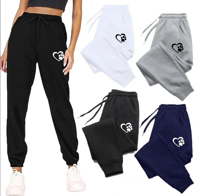 

2026 Womens Sweatpants Printing Casual Pants Outdoors Fitness Sports Jogging Woman Trousers Daily Running Sportswear 4 Color