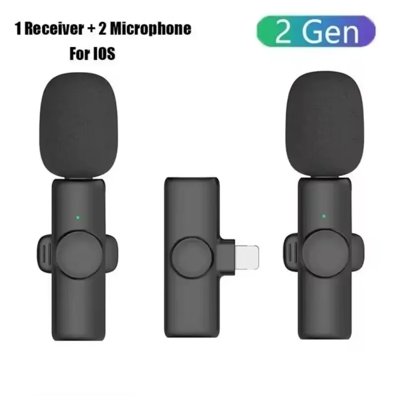 Professional Wireless Lavalier Microphone for iPhone iPad Laptop Android Live Gaming Video Recording Interview Business Mic