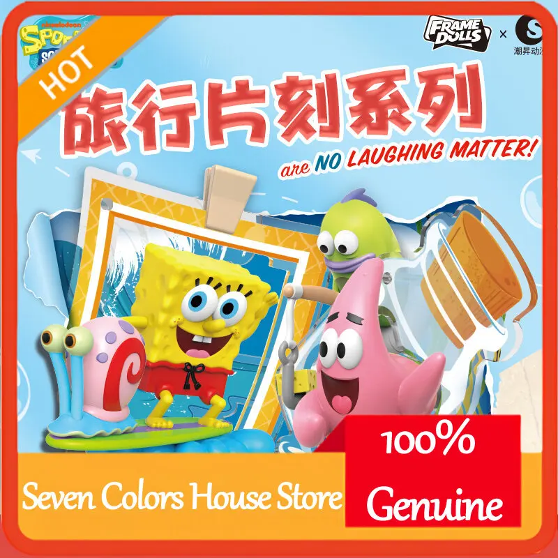 KKV SpongeBob Travel Moment Series Blind Box Sammlerstück Kreatives Lustiges Spielzeug Ornament Heim- und Schreibtischdekoration Geschenk für Freunde