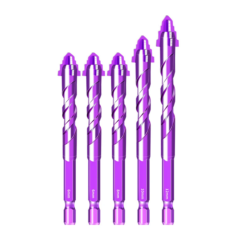 

Four-Flute Bit Carbide Drill Set For Drilling Tiles Efficient Hole Creation Hex Shank High-Speed Rotation For Concrete